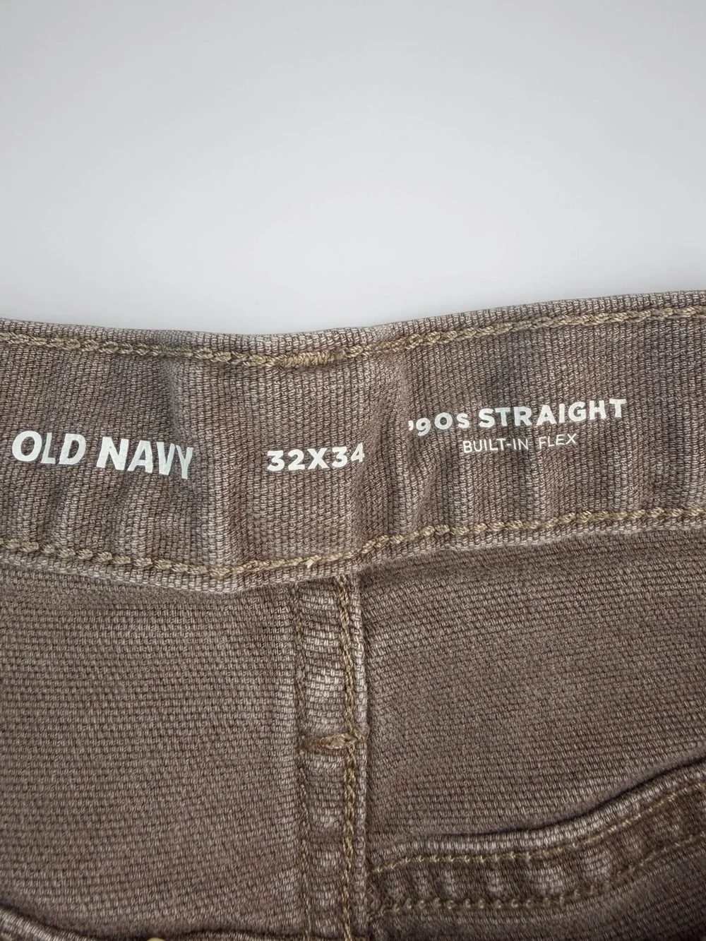 Old Navy Mens 32x34 90s Straight Carpenter Jeans Brown Workwear Flex